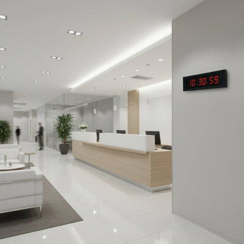 YEM-DS-100-T-HM-PoE(WiFi 100mm Saat:Dakika) Dijital Merkezi Saat Sistemi