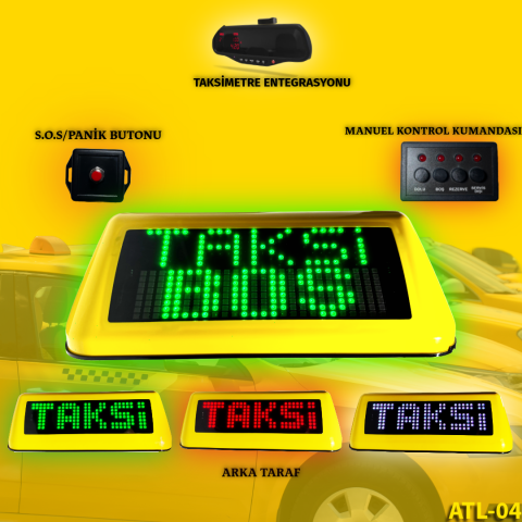 ATL-04 Yeni Nesil Akıllı Taksi Tepe Lambası Çift taraf