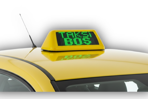 ATL-04 Yeni Nesil Akıllı Taksi Tepe Lambası Çift Taraf LED Işık Kaynağı Su ve Toz Geçirmez