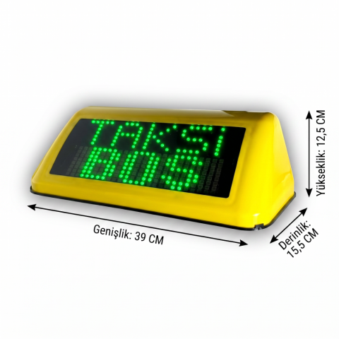 Akıllı Taksi Tepe Lambası - Taksimetre Entegre veya Manuel Mod, Mıknatıslı, 5 Farklı Modlu(Dolu-Boş-SOS-Servis Dışı- Rezerve) Su-Toz Geçirmez LED