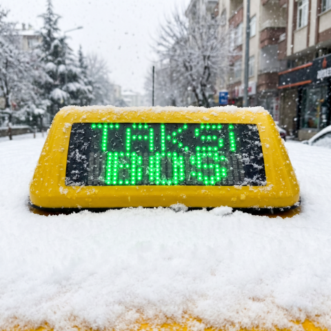 Akıllı Taksi Tepe Lambası - Taksimetre Entegre veya Manuel Mod, Mıknatıslı, 5 Farklı Modlu(Dolu-Boş-SOS-Servis Dışı- Rezerve) Su-Toz Geçirmez LED