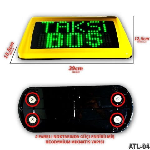 ATL-04 Yeni Nesil Akıllı Taksi Tepe Lambası Tek taraf