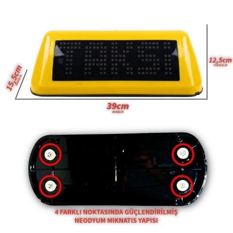 ATL-05 LED Taksi Levhası BEYAZ/SARI/TURUNCU/MOR/MAVİ/YEŞİL/KIRMIZI 6 FARKLI RENK REÇENEĞİ